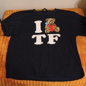 Teddy Fresh Black Tee with Bear Holding Red Heart